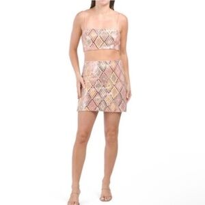 Mini Skirt Sequins Set